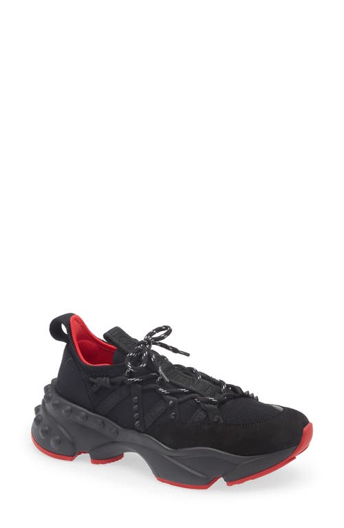 Christian Louboutin Trailrun Donna Red Sole Runner Sneakers In Black