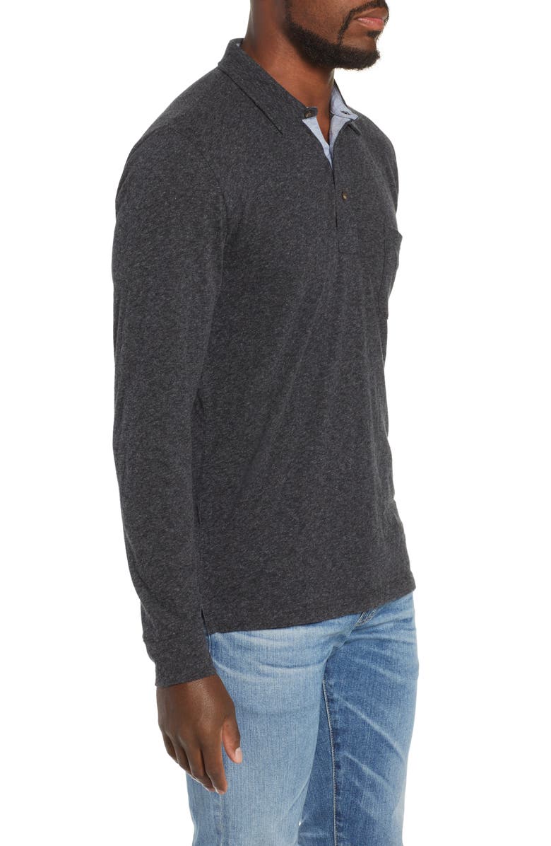 Faherty Luxe Heather Long Sleeve Polo, Alternate, color,