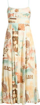 Blu Pepper Mixed Print Midi Dress