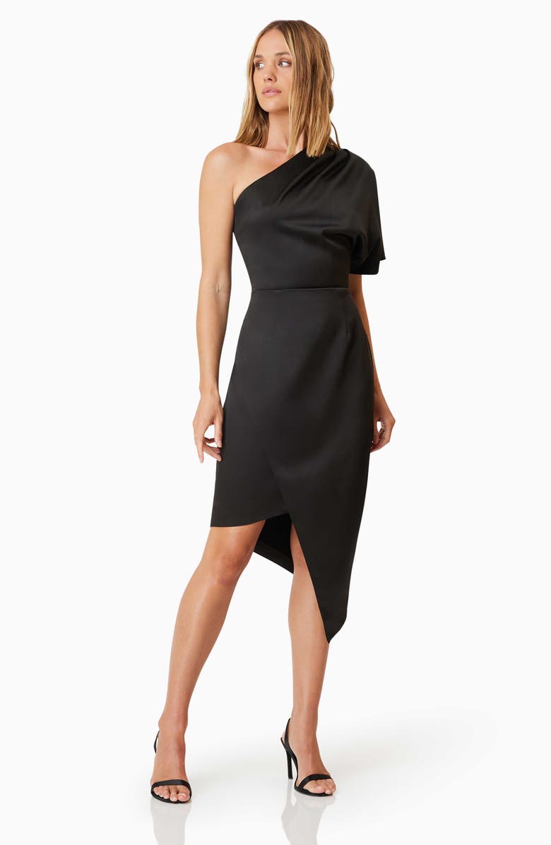 Elliatt Chiara One-Shoulder Satin Cocktail Dress, Alternate, color,