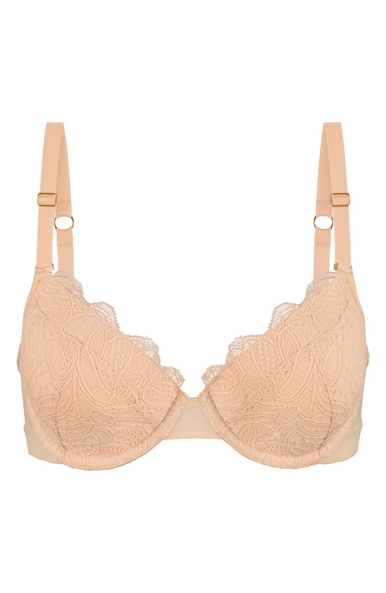 LIVELY The Lace T-Shirt Underwire Bra, Alternate, color, Toasted Almond