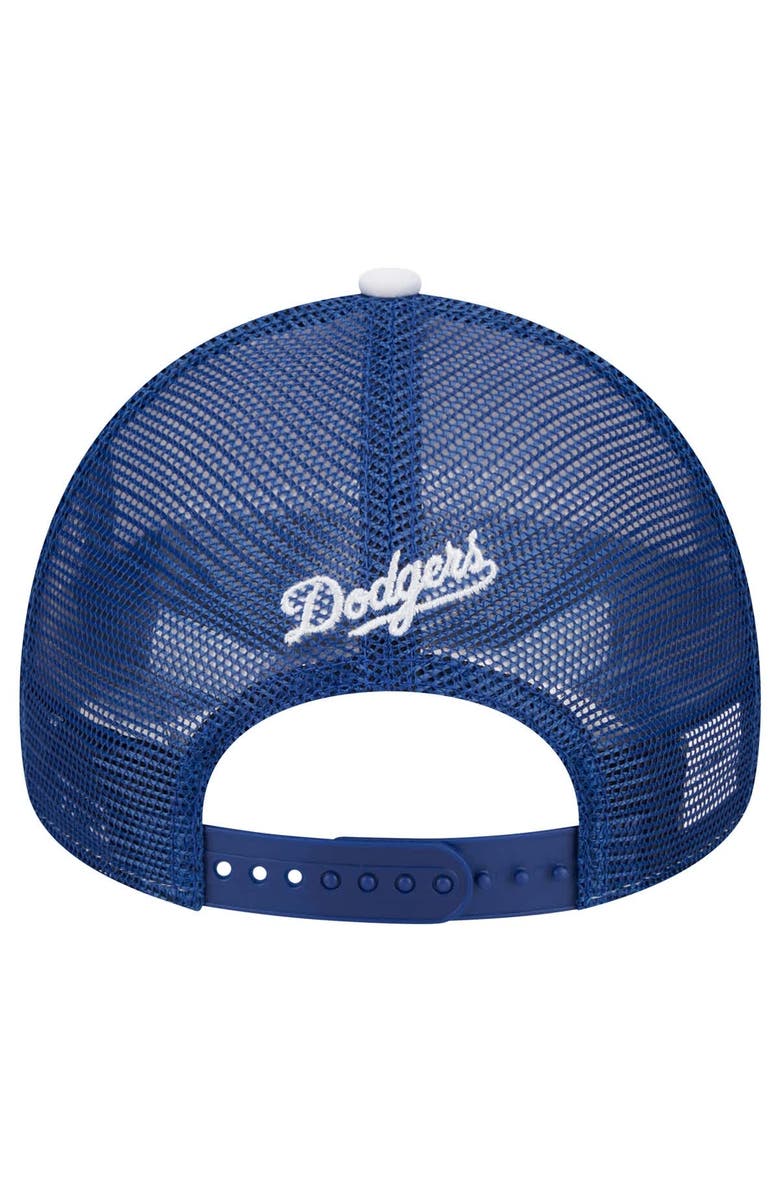 New Era Men's New Era White/Royal Los Angeles Dodgers Spring Training Circle Foam A-Frame 9FORTY Trucker Adjustable Hat, Alternate, color, 