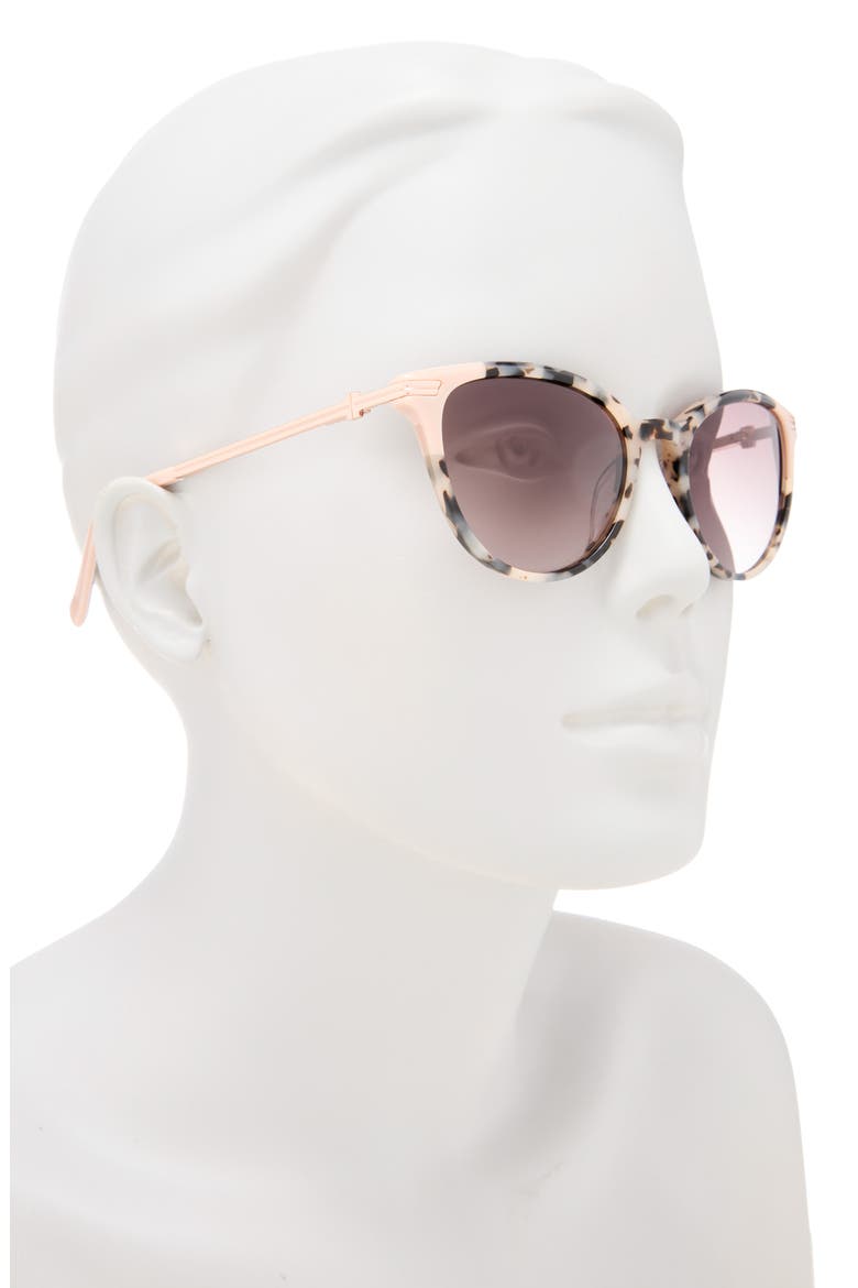 52mm Round Sunglasses, Alternate, color, IVORY TORTOISE