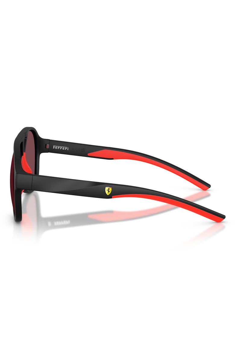 Scuderia Ferrari 58mm Pilot Sunglasses, Alternate, color, Matte Black / Red Ferrari