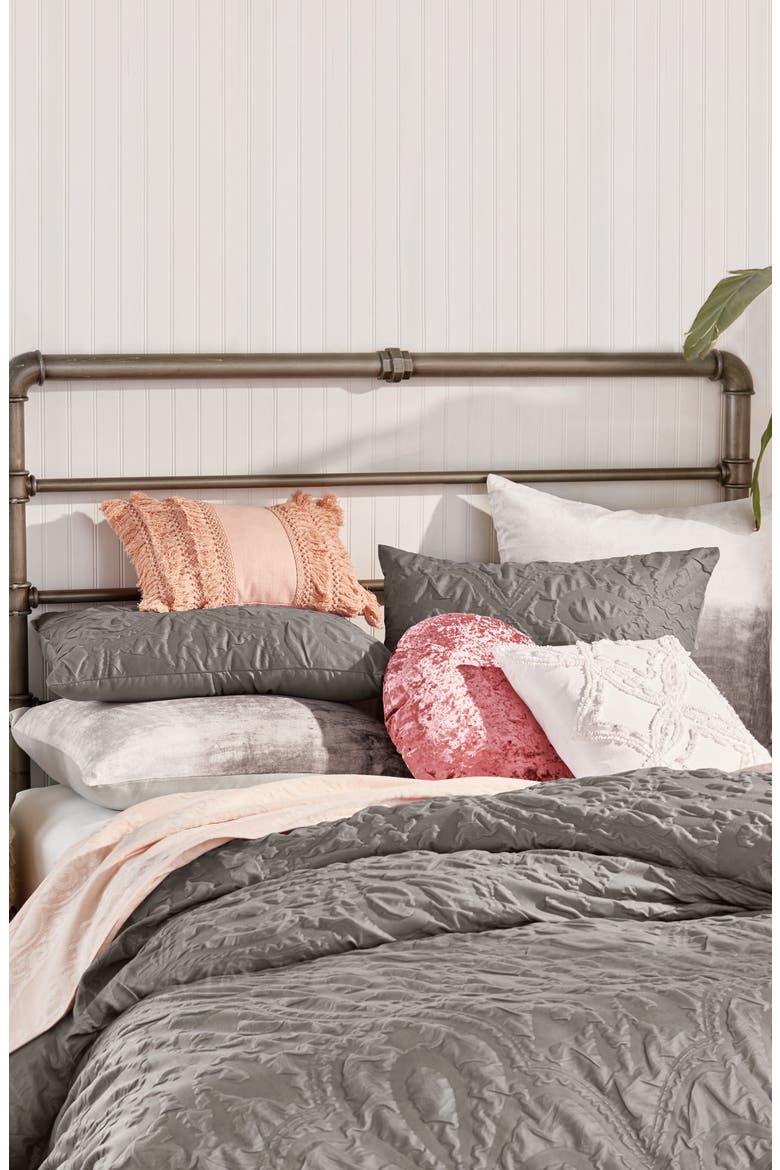 Velvet Tile Comforter & Sham Set, Alternate, color, GREY