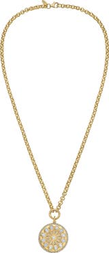 Lionheart 14K Gold Serenity Mother of Pearl Charm Rolo Necklace