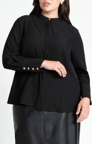 ELOQUII Pointed Collar Button Up Shirt