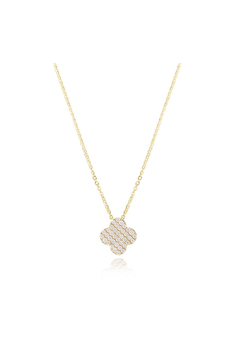 The Lovery Fine Jewelry Diamond Clover Necklace, Main, color, Yellow Gold