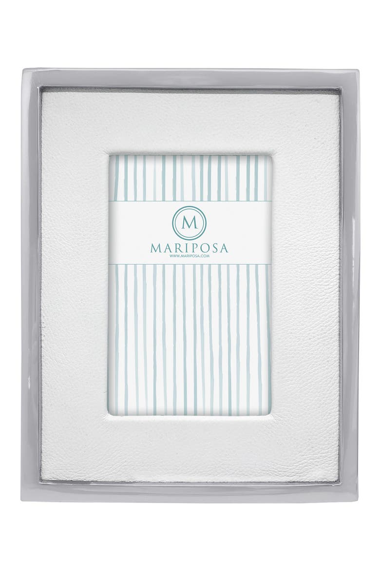 Leather Picture Frame, Main, color, WHITE
