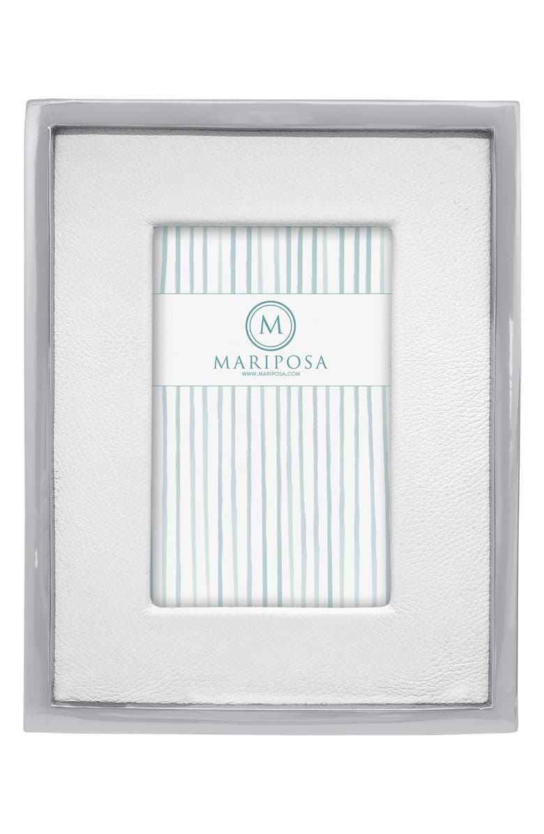 Mariposa Leather Picture Frame, Main, color, White