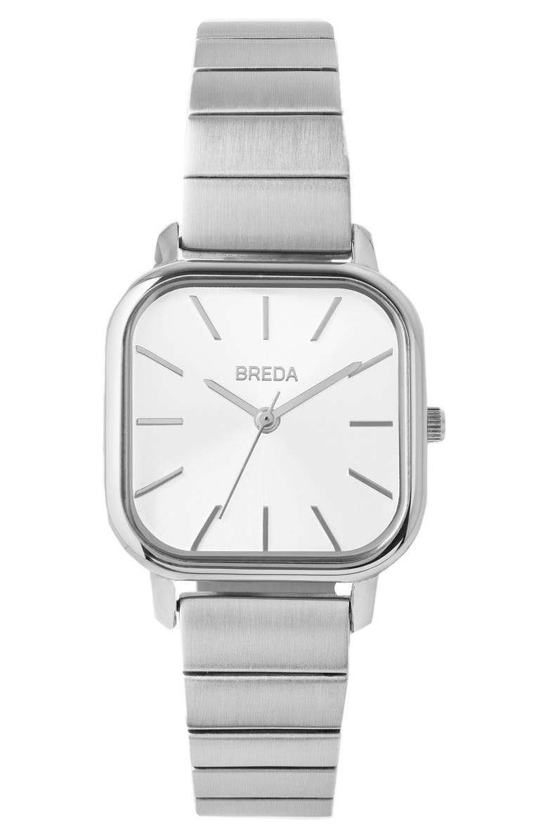 BREDA Esther Bracelet Watch, 26mm, Main, color, Silver/ Silver/ Ivory