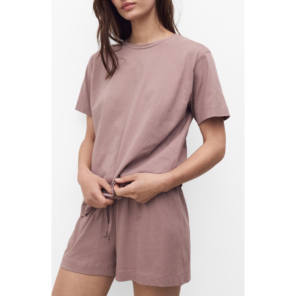 Mango Short Cotton Pajamas In Pink