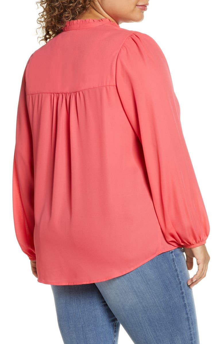 GIBSONLOOK Gibson x International Women's Day Curves to Contour Tie Neck Flowy Blouse, Alternate, color, 