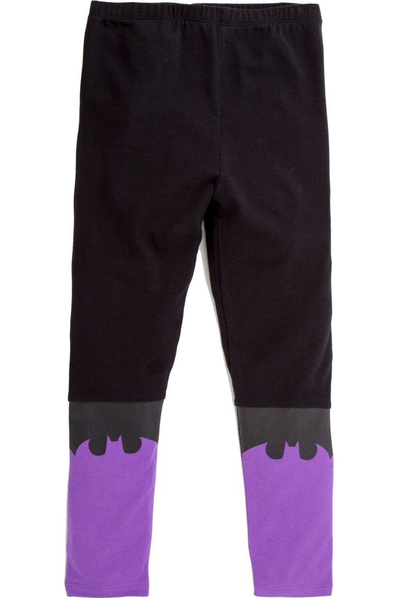 Justice League Dress and Leggings Set with Cape, Alternate, color, Batgirl Purple