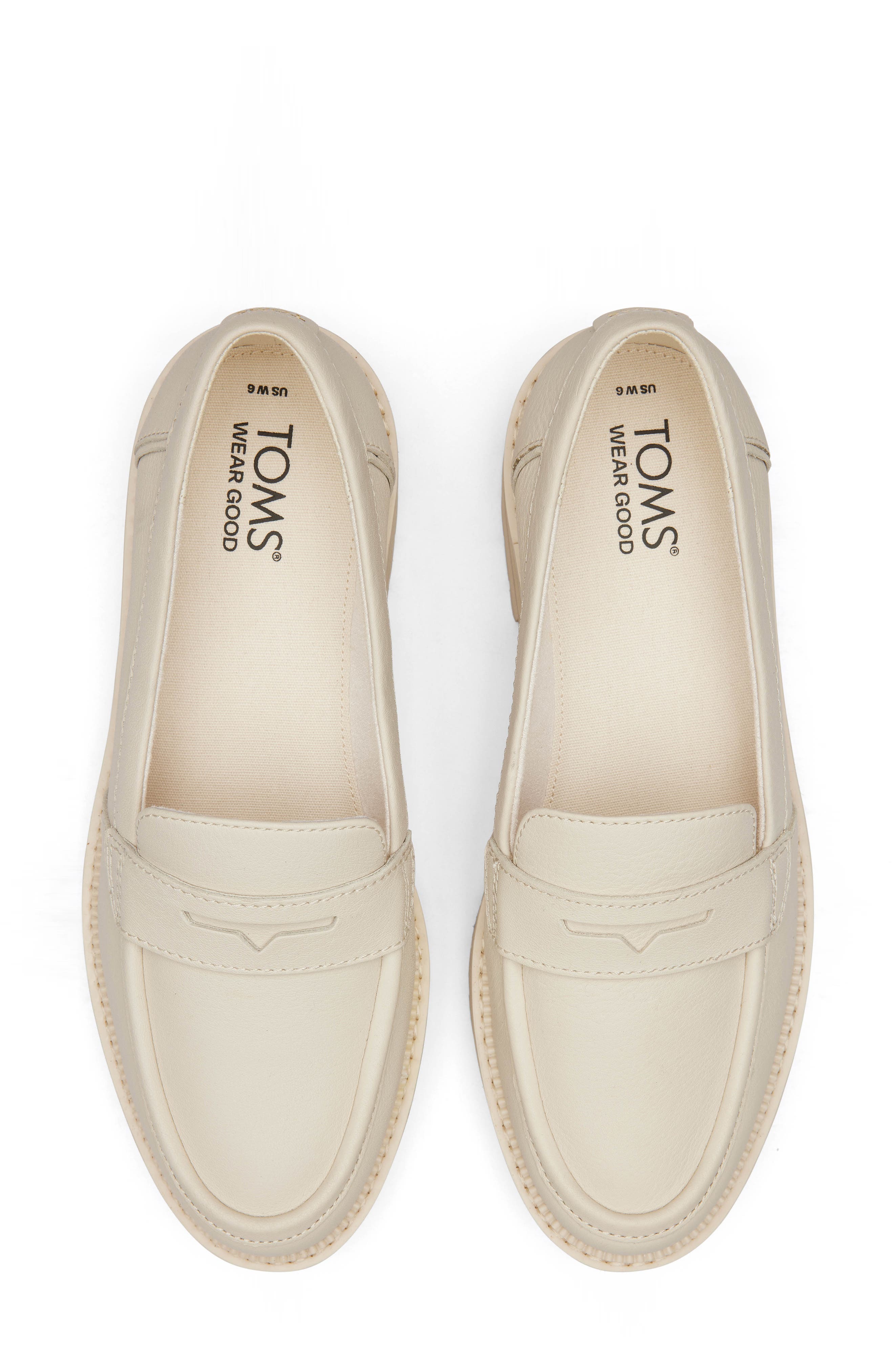 TOMS Cara Platform Penny Loafer, Alternate, color, Natural