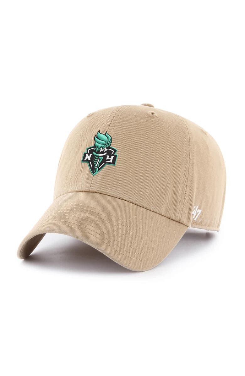 '47 Men's '47 Khaki New York Liberty Core Logo Clean Up Adjustable Hat, Main, color, Khaki