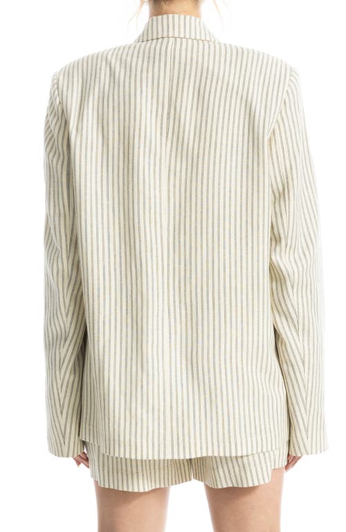 Max Studio Ticking Stripe Oversize Blazer In Multi