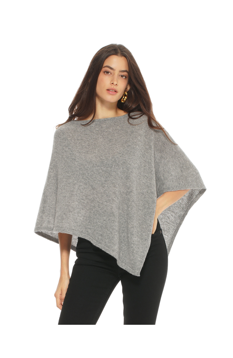 Monticelli Cashmere Pure Cashmere Capelet Poncho, Main, color, Melange Grey