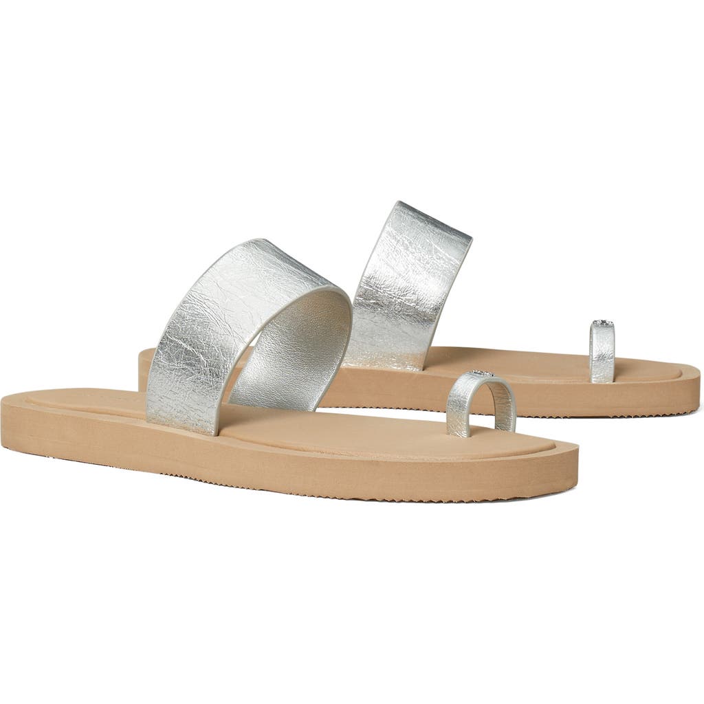 Tory Burch Toe Loop Sandal In Metallic