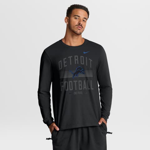 Men's Nike Black Detroit Lions Always Prepared Essential Cotton Long Sleeve T-Shirt