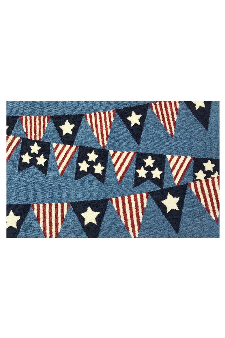Patriotic Pennant Indoor/Outdoor Doormat, Main, color, BLUE RED WHITE