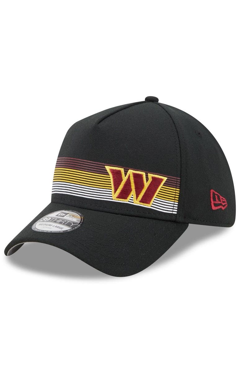 New Era Men's New Era Black Washington Commanders Flawless Stripe 39THIRTY Flex Hat, Main, color,