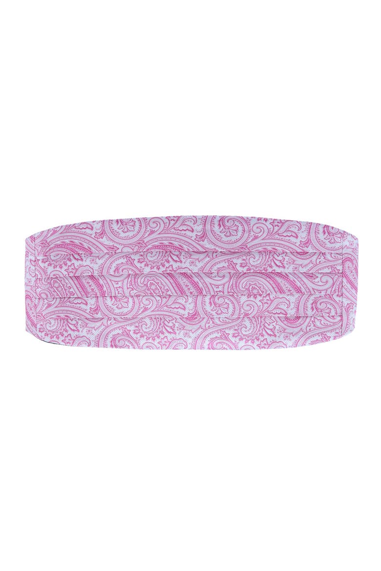 Sobee Paisley Silk Cummerbund, Main, color, Pink Paisley