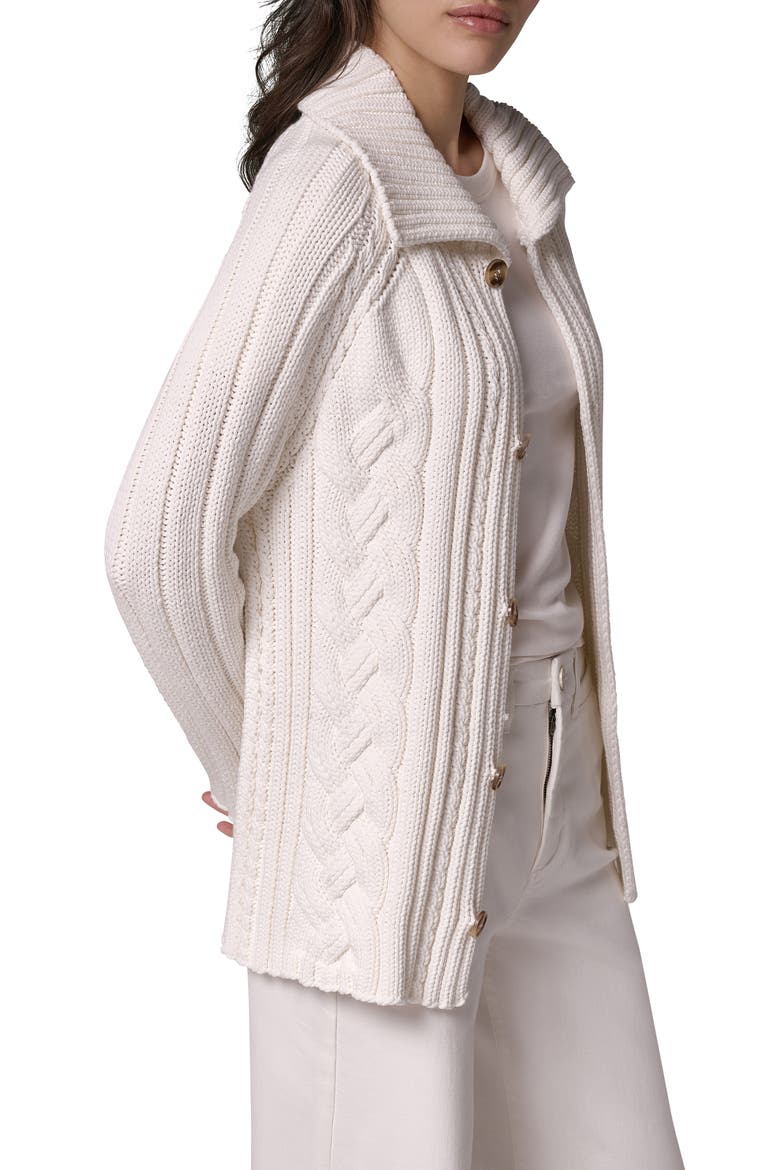 Cable Knit Cardigan, Alternate, color, CREAM