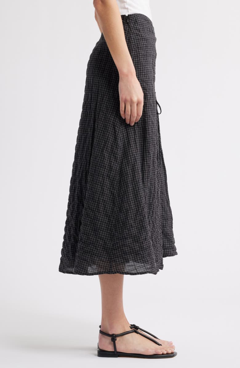 MARGARET O'LEARY Clementine Check Side Ruched Cotton Skirt, Alternate, color,