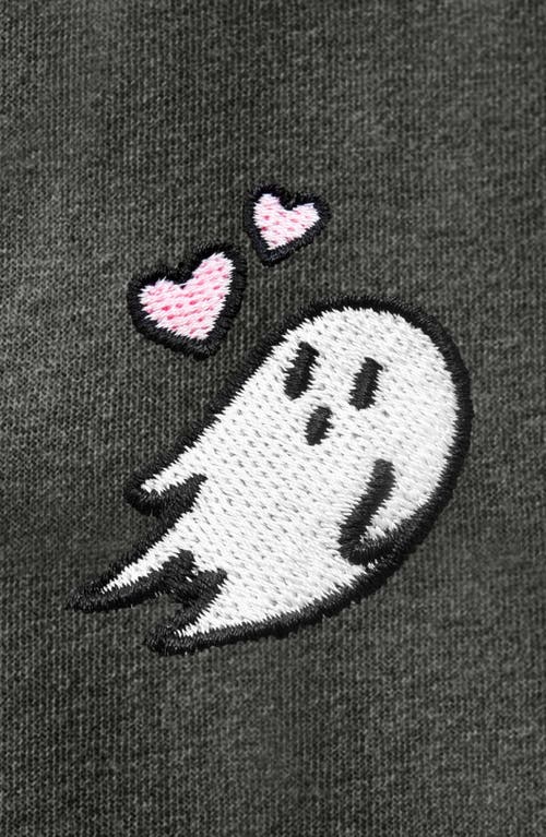 Dalix Heartly Ghost Zip Fleece Hoodie In Shadow