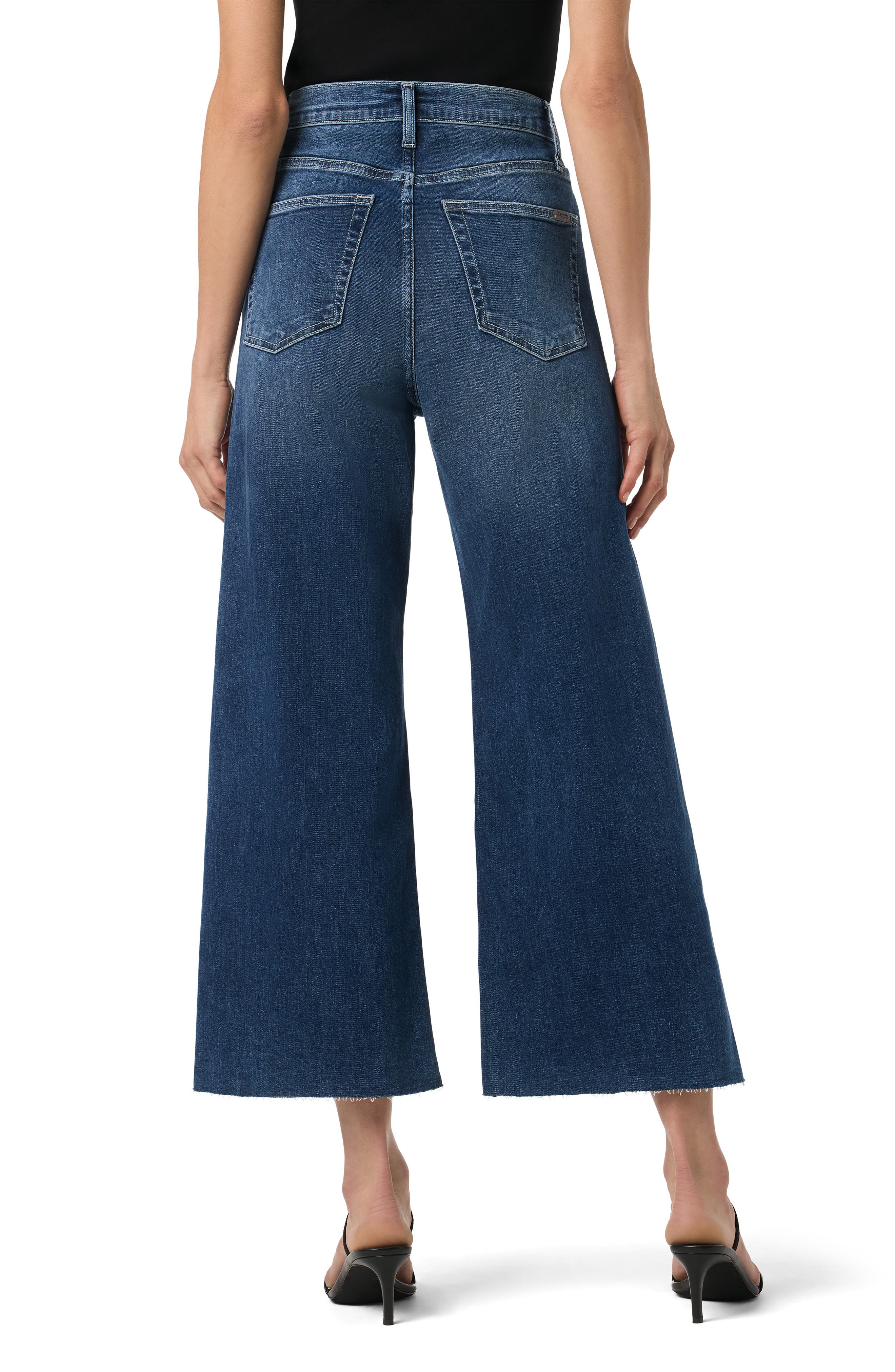 Raw Hem Crop Wide Leg Jeans - image 2