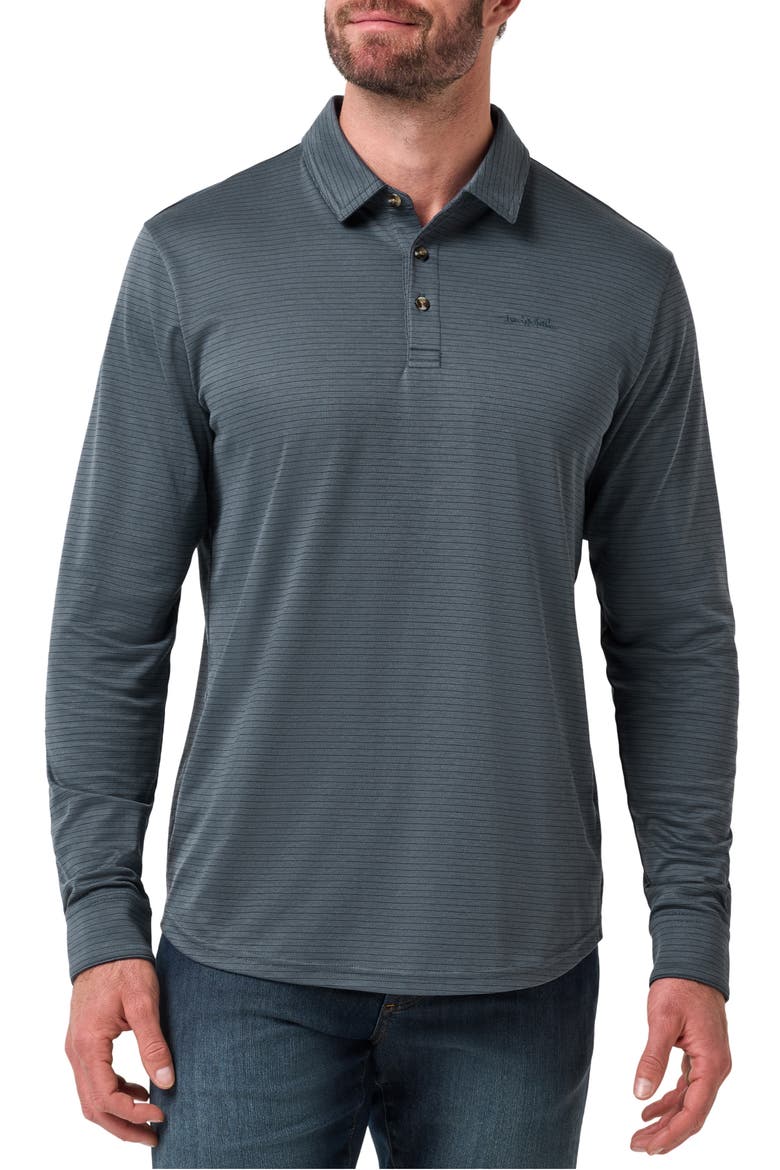 The Zinna 2.0 Long Sleeve Polo, Main, color, MOOD INDIGO/ VINTAGE INDIGO