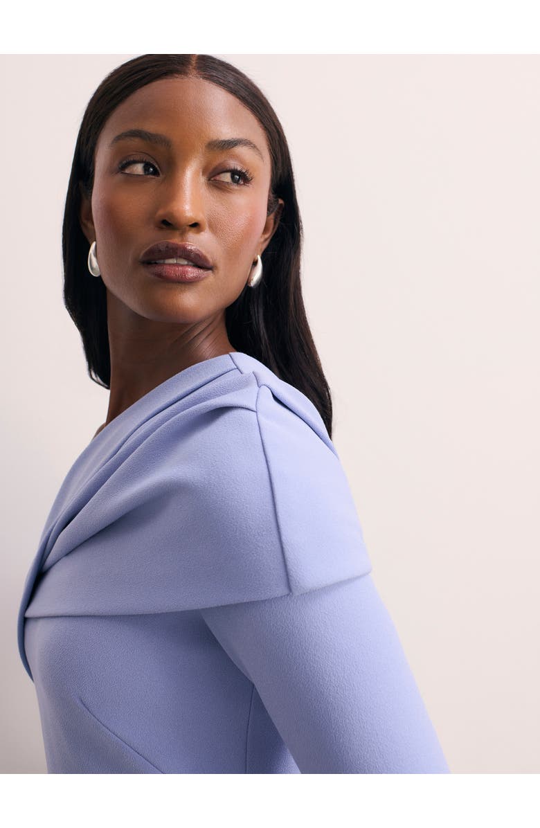 The Fold Iona Sculpt Crepe Dress, Alternate, color, Blue