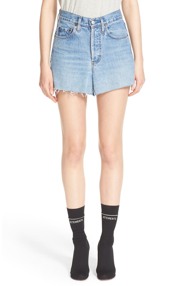 Denim Mini Skirt, Main, color, BLUE