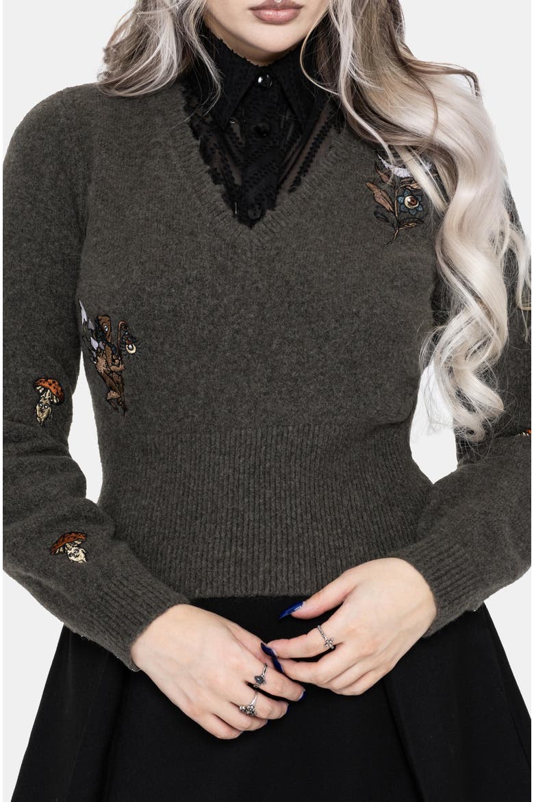 Hexborn Baba Yaga Knit Jumper, Alternate, color, Grey