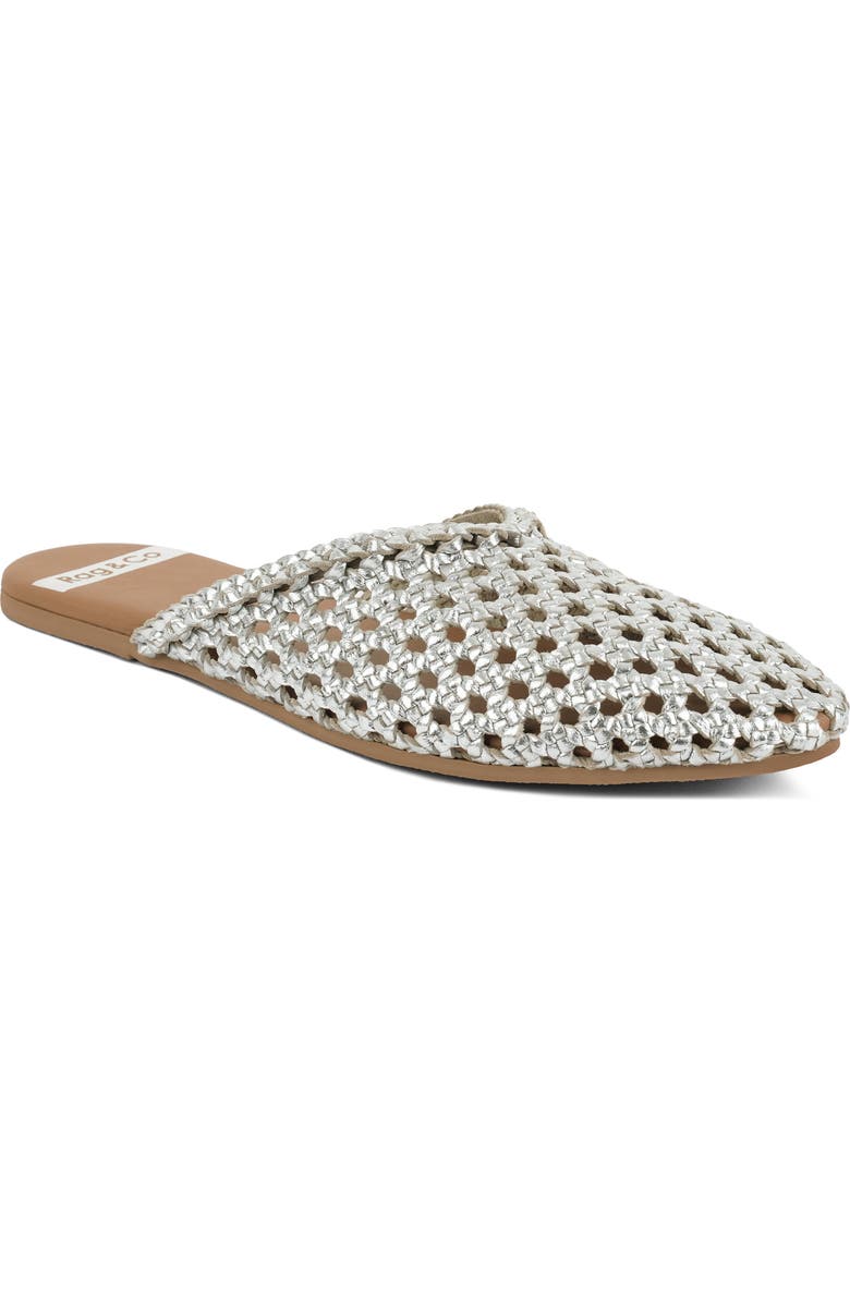 Rag & Co Wendigo Woven Mule, Main, color, Silver