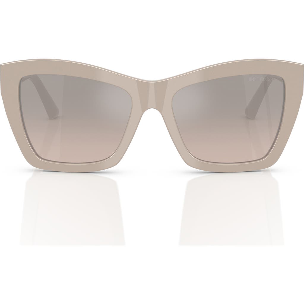Jimmy Choo 54mm Cat Eye Sunglasses In Grey Mirror