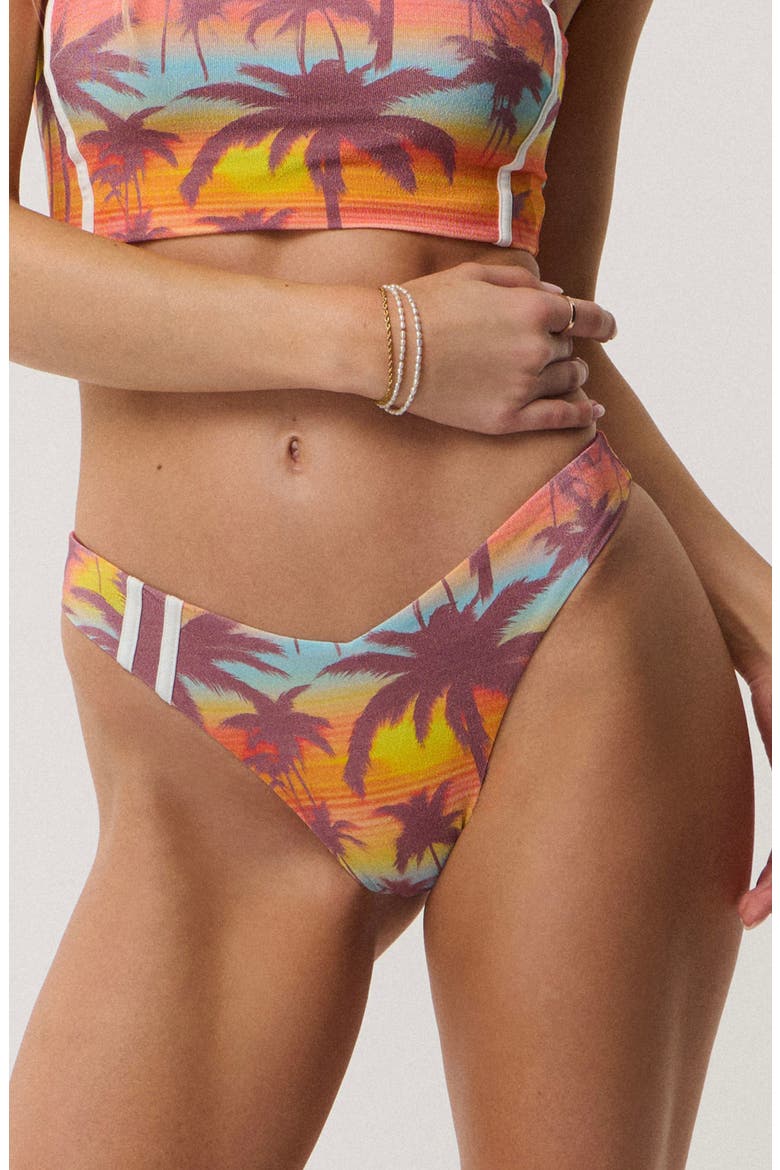 Retro Revival High Leg Bikini Bottoms, Main, color, PURPLE MULTI