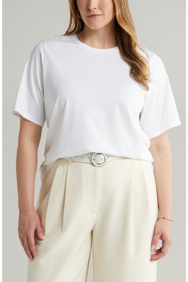 Relaxed Fit Pima Cotton Crewneck T-Shirt, Main, color, WHITE