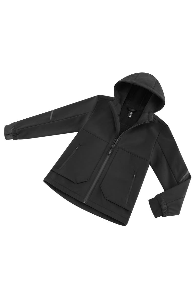 Tofino Junior - Kid's Fleece Lined Softshell Windbreaker, Alternate, color, BLACK