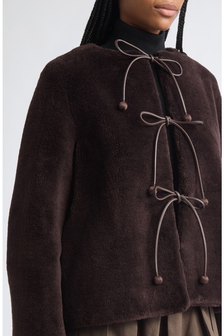 Annie Genuine Shearling Coat, Alternate, color, BROWN