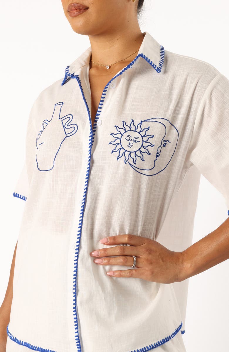 Petal & Pup Tobi Whipstitch Button-Up Shirt & Shorts Set, Alternate, color,