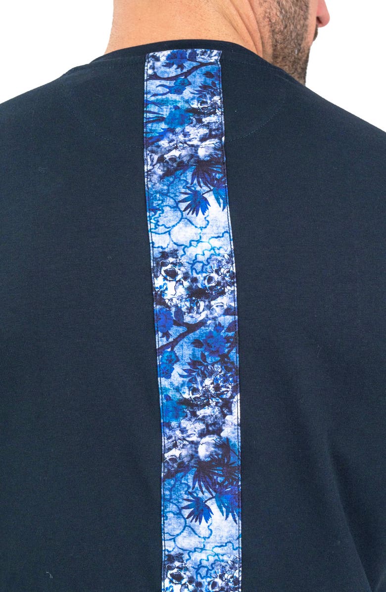 Maceoo Edison Solid Crypt Print Accent V-Neck Cotton Sweater, Alternate, color, 