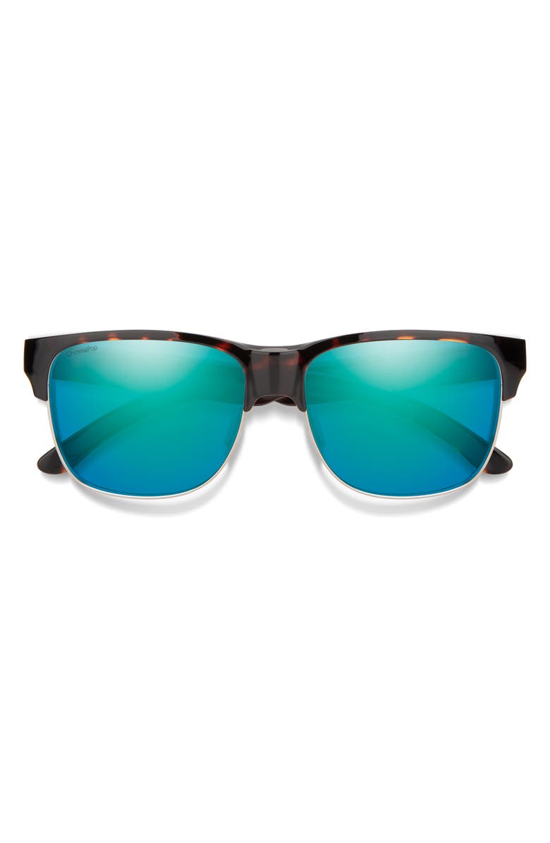 Smith Lowdown 56mm ChromaPop Polarized Browline Sunglasses, Main, color, Tortoise / Opal Mirror