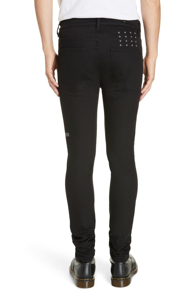 Van Winkle Ace Slice Skinny Fit Jeans, Alternate, color, BLACK