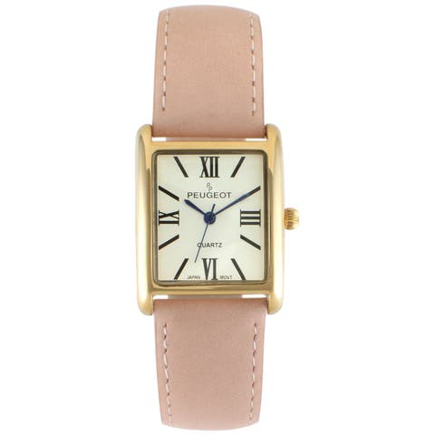 Roma Tank Leather Strap Watch - 26x32MM