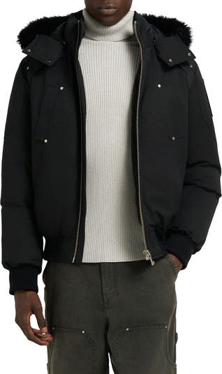 Original Genuine Shearling Trim Water & Wind Resistant 650 Fill Power Down Ballistic Bomber Jacket