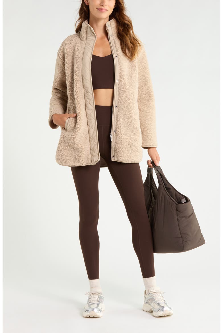 Hearth Faux Shearling Jacket, Alternate, color, TAN OXFORD