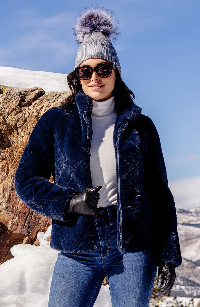 DONNA SALYERS FABULOUS FURS Paige Faux Fur Quilted Jacket, Alternate, color,