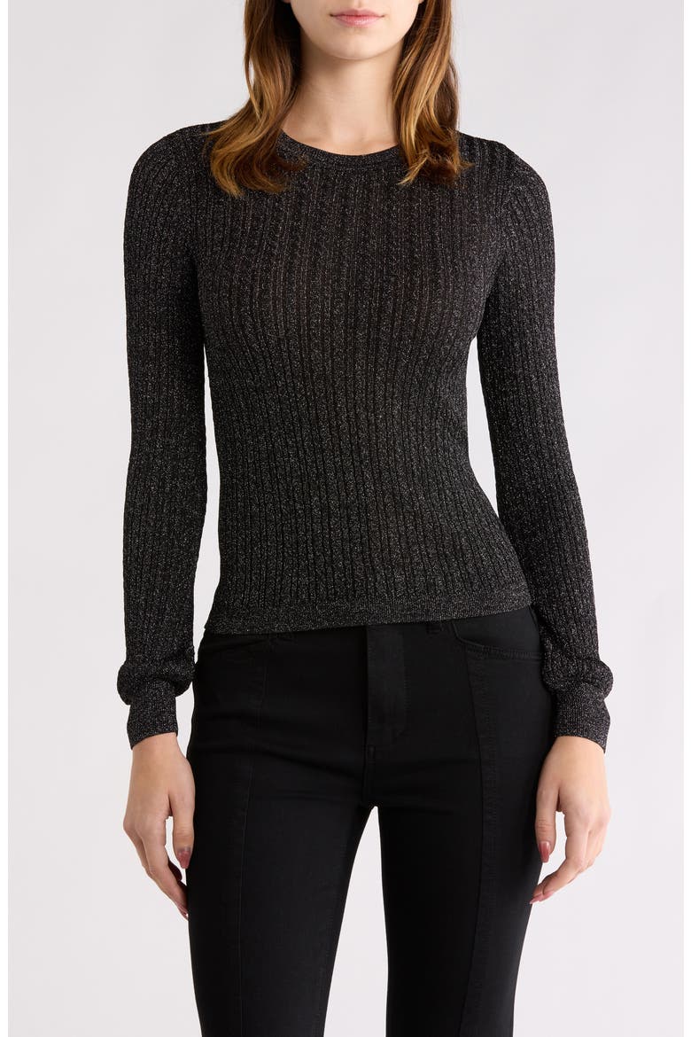 Adela Rib Sweater, Main, color, BLACK